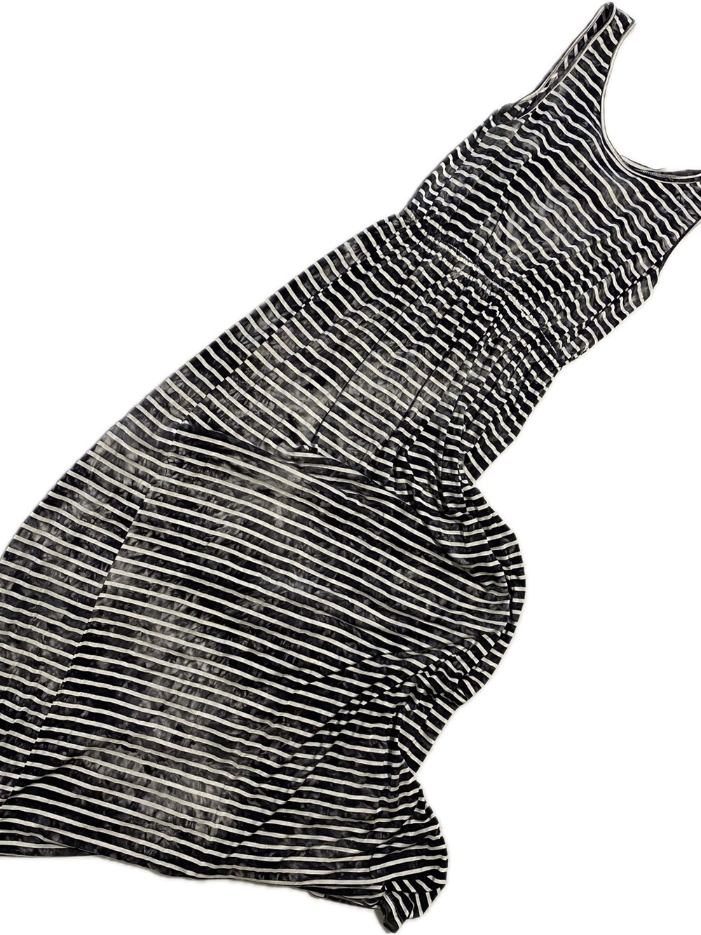 Mystree Black and White Striped Maxi Dress